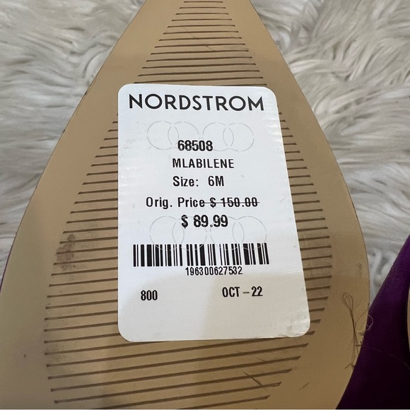 Marc Fisher LTD Magenta Suede Abilene Pointy Toe Block Heel Pumps Size 6M - Picture 9 of 9